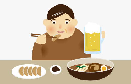 食生活の質が低く飲酒量が多い